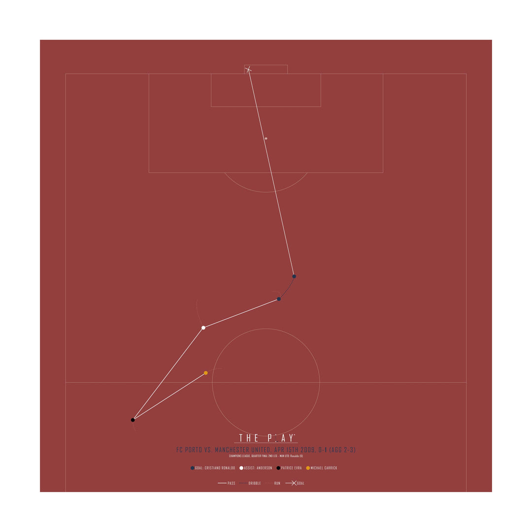 CRISTIANO RONALDO #3, 2009-Fodbold-Manchester United-50x50-Oak Nature-THE PLAY®