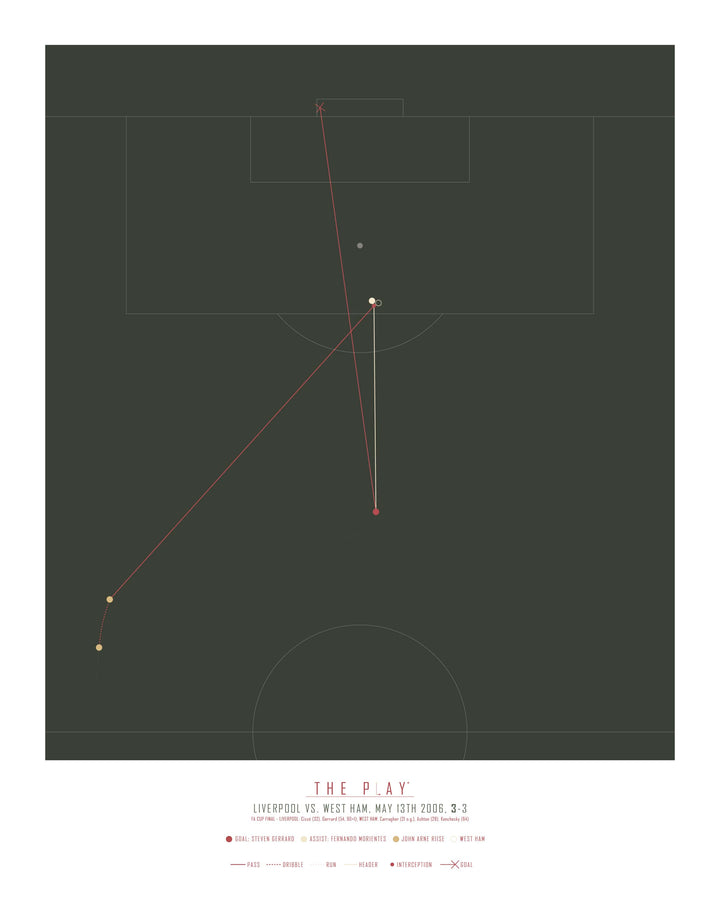 STEVEN GERRARD, 2006-Fodbold-Liverpool-40x50-Oak Nature-THE PLAY®