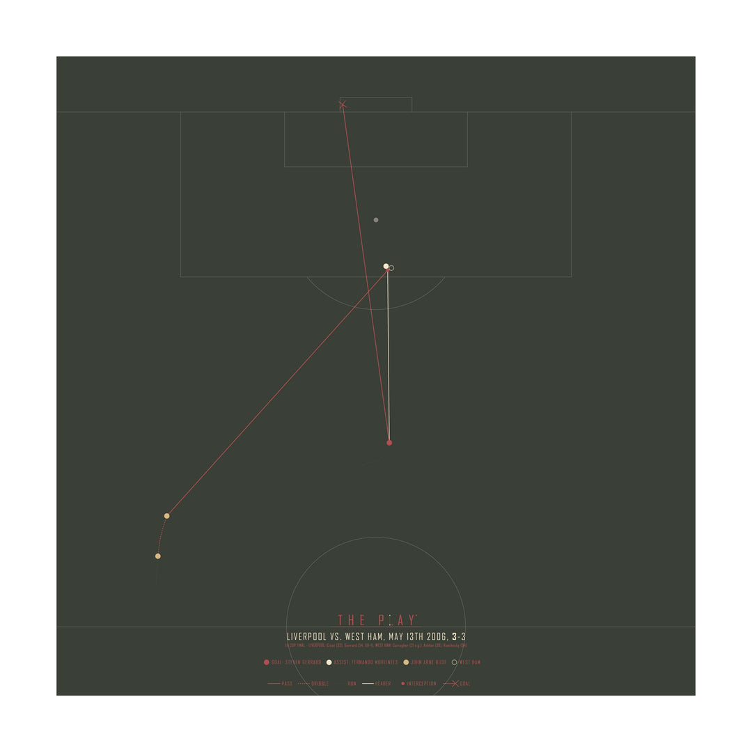 STEVEN GERRARD, 2006-Fodbold-Liverpool-50x50-Oak Nature-THE PLAY®