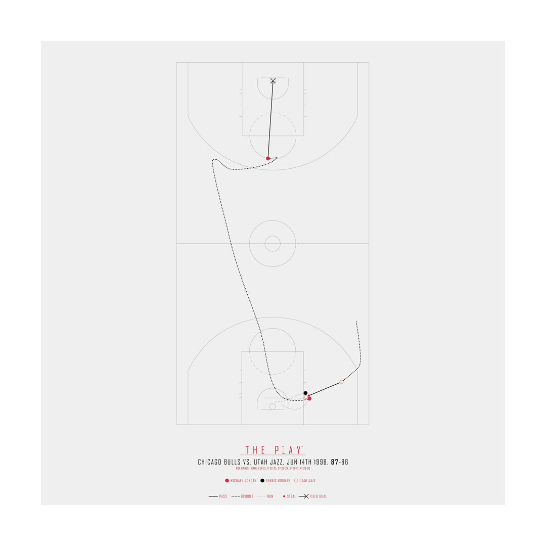 MICHAEL JORDAN, 1998-Basket-Chicago Bulls-50x50-Oak Nature-THE PLAY®