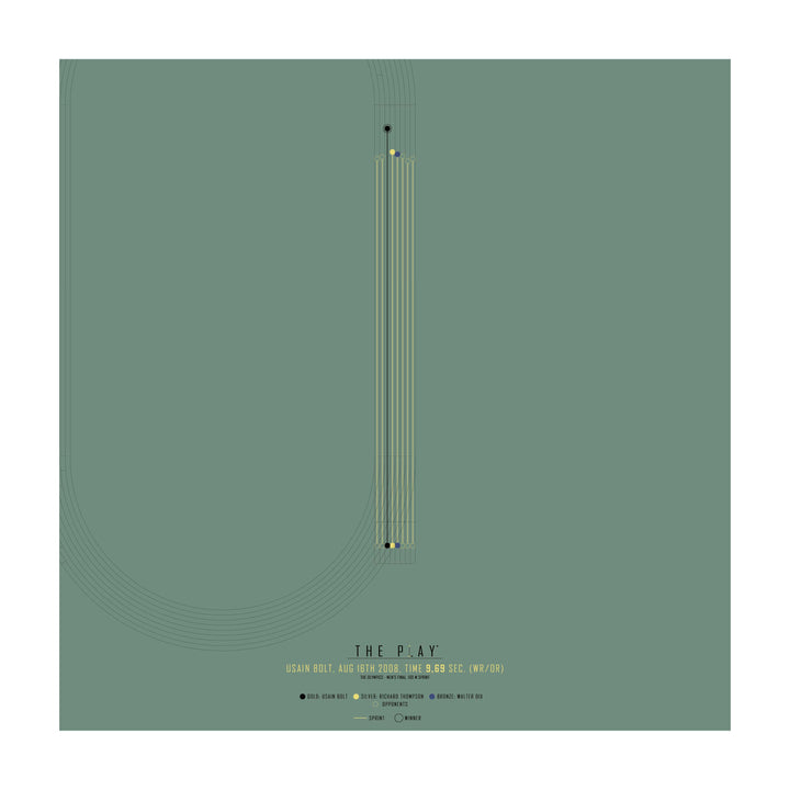 USAIN BOLT, 2008-Atletik-OL-50x50-Oak Nature-THE PLAY®