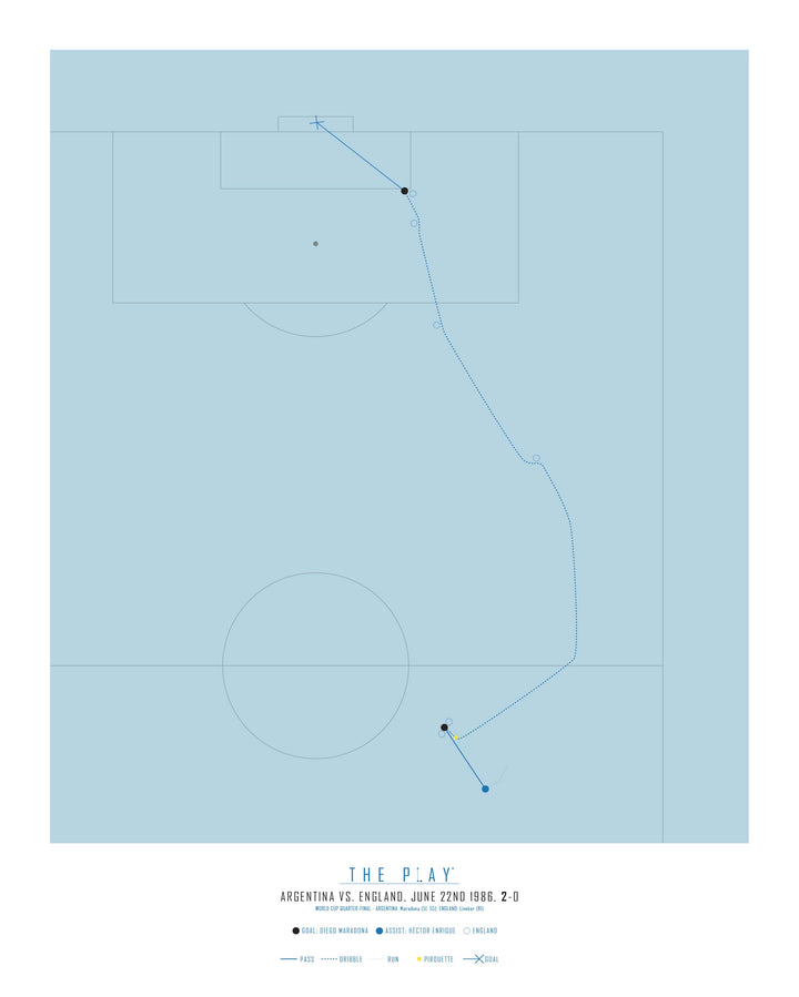 DIEGO MARADONA, 1986-Fodbold-Argentina-40x50-Oak Nature-THE PLAY®