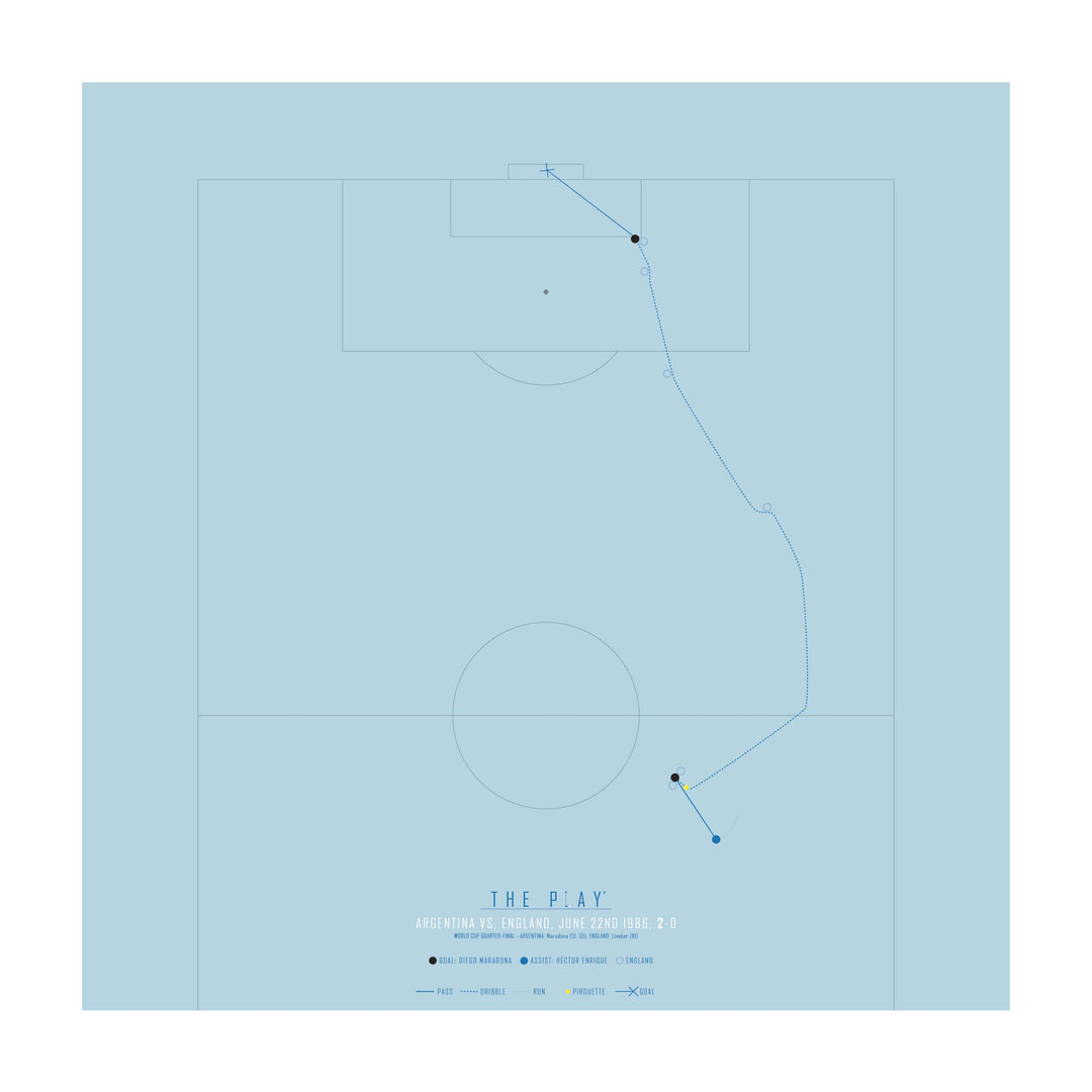 DIEGO MARADONA, 1986-Fodbold-Argentina-50x50-Oak Nature-THE PLAY®