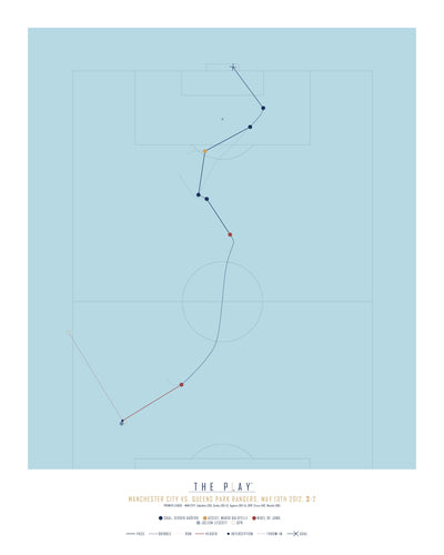 SERGIO AGÜERO, 2012-Fodbold-Manchester City-40x50-Oak Nature-THE PLAY®