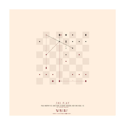 PAUL MORPHY, 1858-Skak-Friendly match-50x50-Oak Nature-THE PLAY®