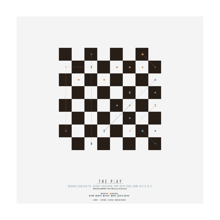 MAGNUS CARLSEN, 2016-Skak-VM-50x50-Oak Nature-THE PLAY®
