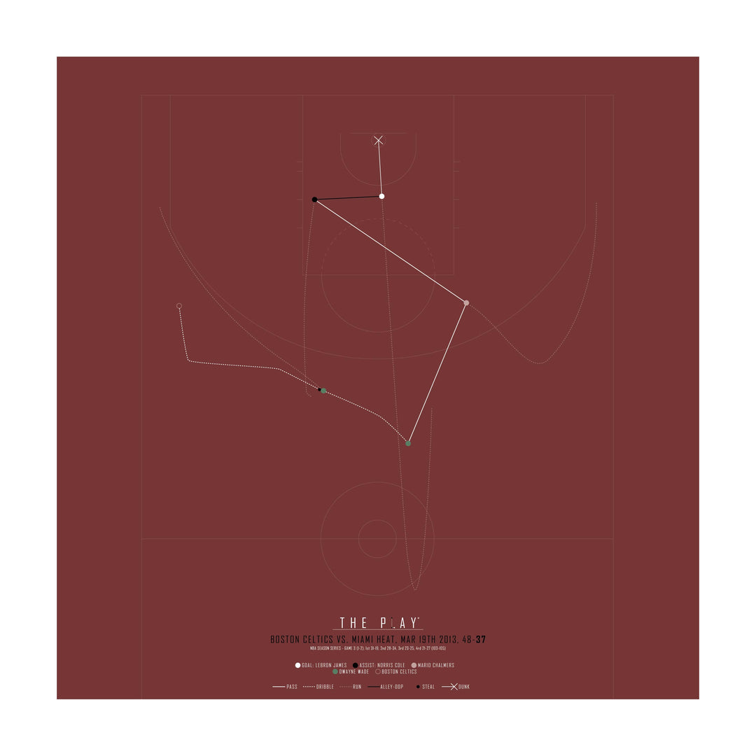 LEBRON JAMES, 2013-Basket-Miami Heat-50x50-Oak Nature-THE PLAY®