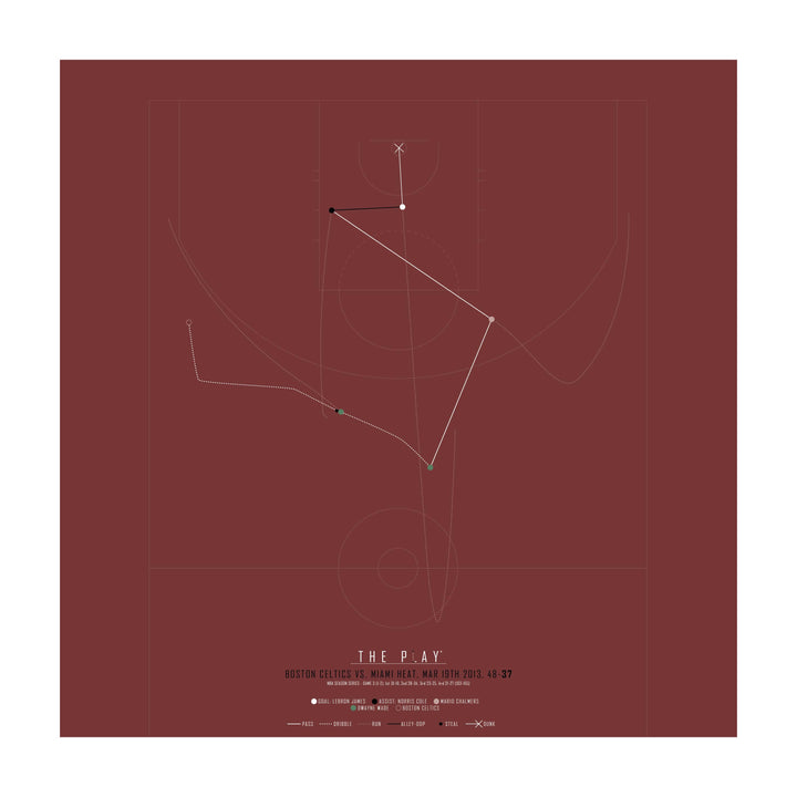LEBRON JAMES, 2013-Basket-Miami Heat-50x50-Oak Nature-THE PLAY®