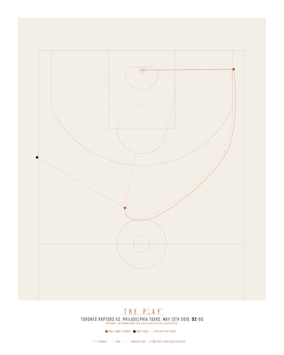 KAWHI LEONARD, 2019-Basket-Toronto Raptors-40x50-Oak Nature-THE PLAY®