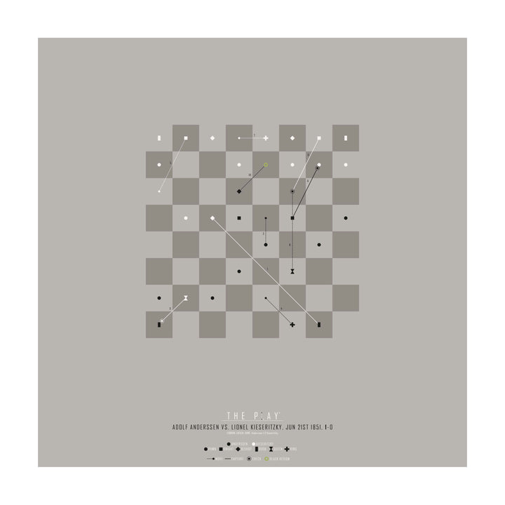 ADOLF ANDERSSEN, 1851-Skak-Friendly match-50x50-Oak Nature-THE PLAY®