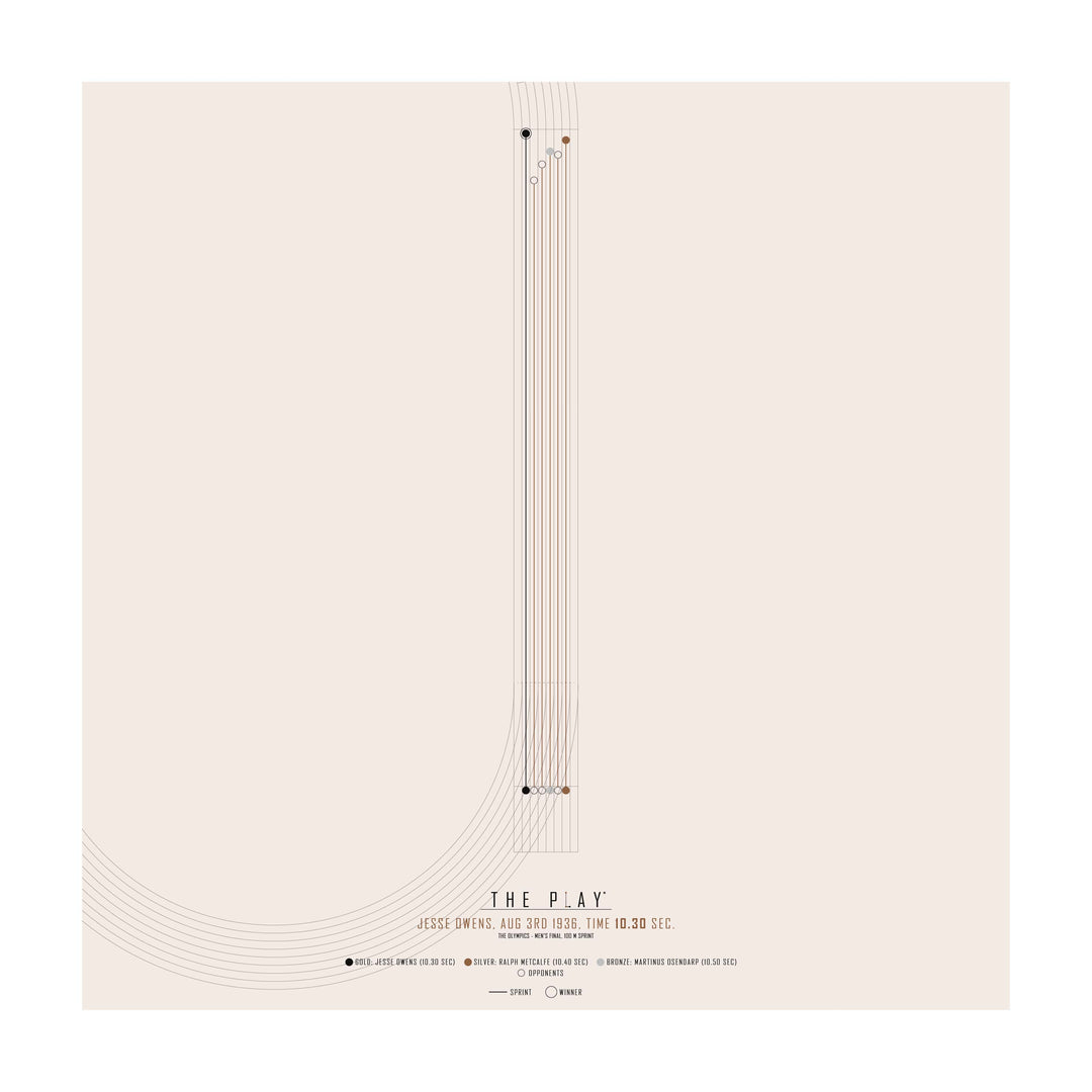 JESSE OWENS, 1936-Atletik-OL-50x50-Oak Nature-THE PLAY®
